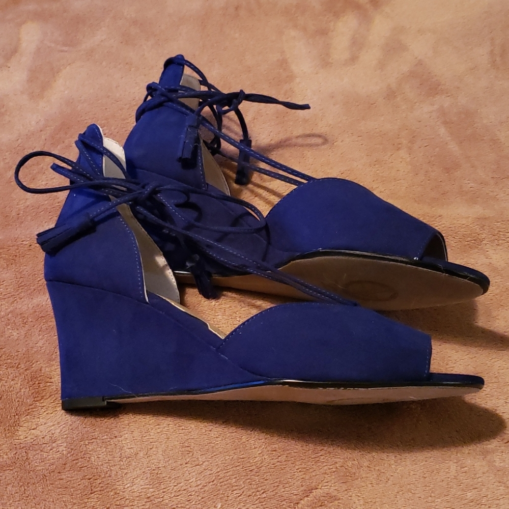 Adrienne Vitadini suede Royal Blue NWOT Sz 7.5